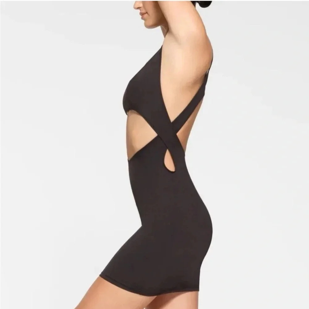 SKIMS Black Cutout Bodycon Mini Dress - Picture 2 of 10